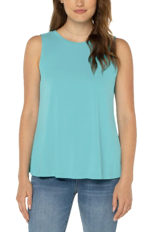 Waterproof sleeveless topLiverpool A-Line Sleeveless Knit Top in Turquoise Tide