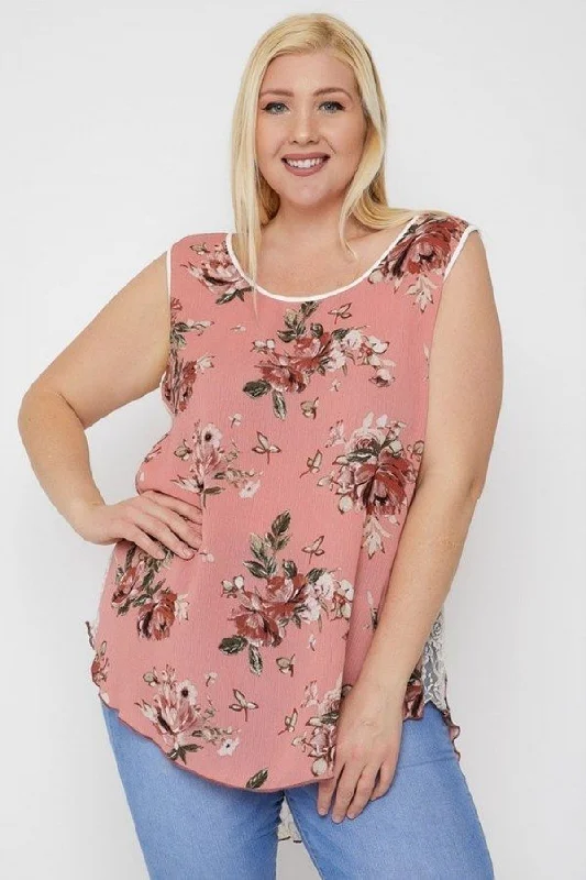 Dinner sleeveless topsHigh-low Hemline Sleeveless Top